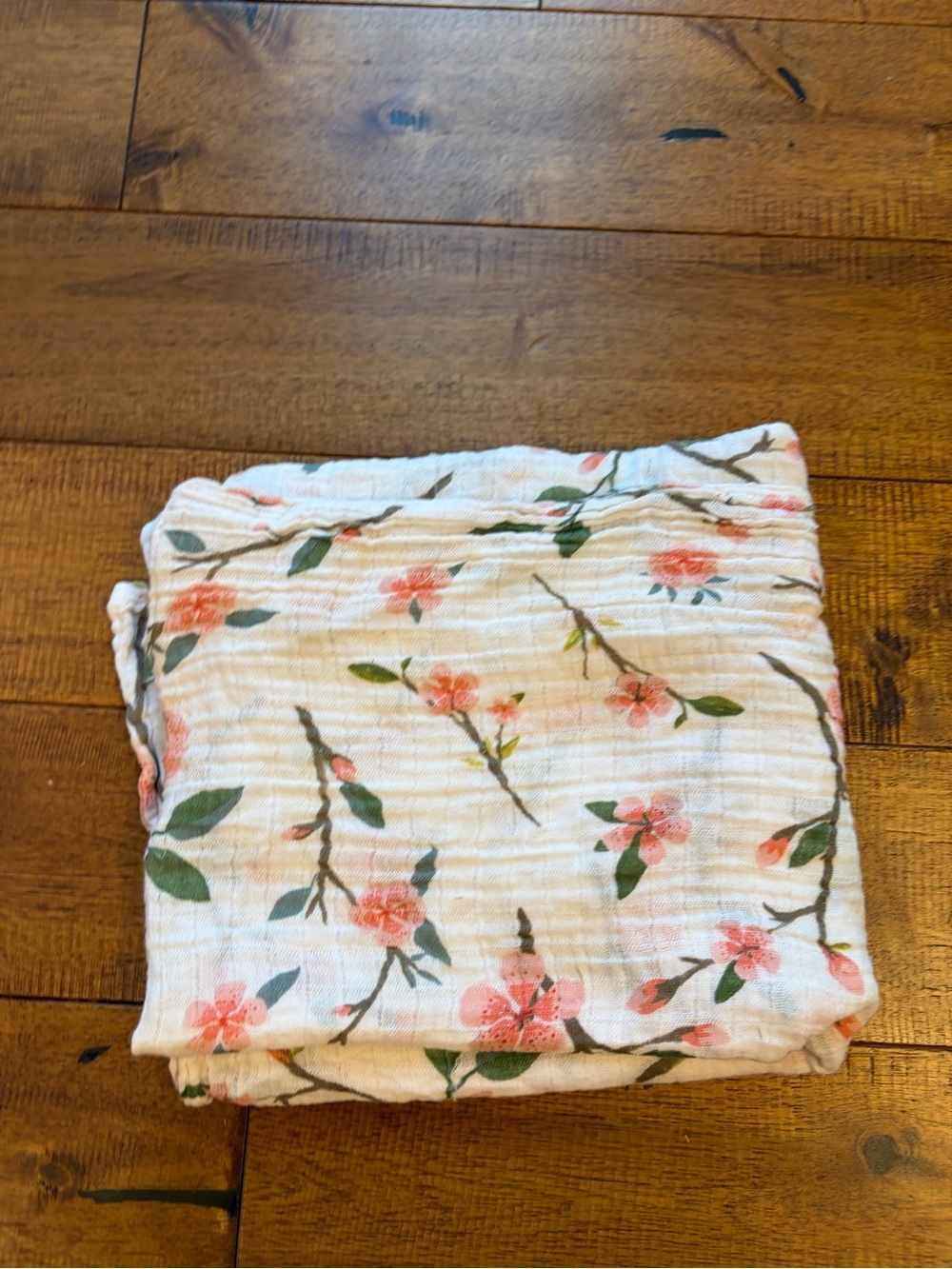 Red Rovr Baby Muslin 100% Cotton Peach Blossom Floral Print Blanket Breathable